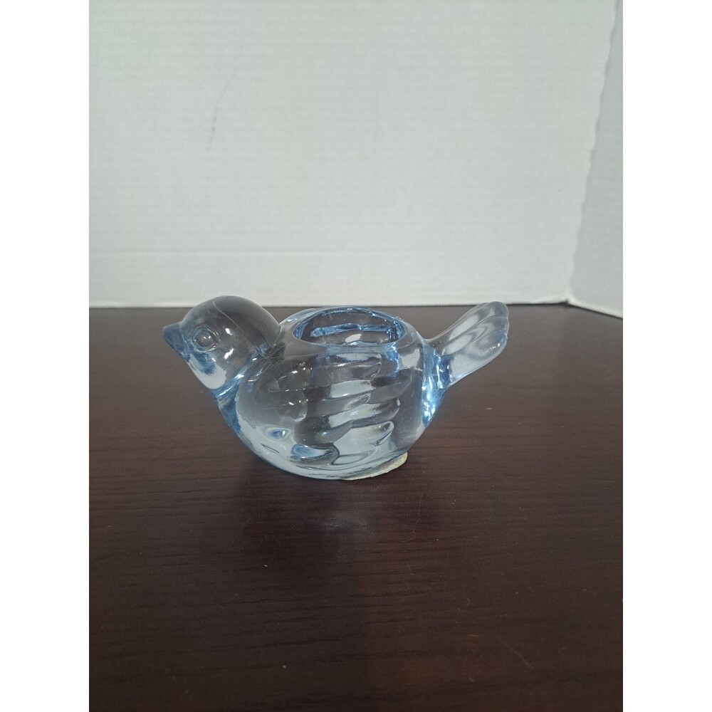 Blue Indiana Glass Bird Shape Votive Candleholder